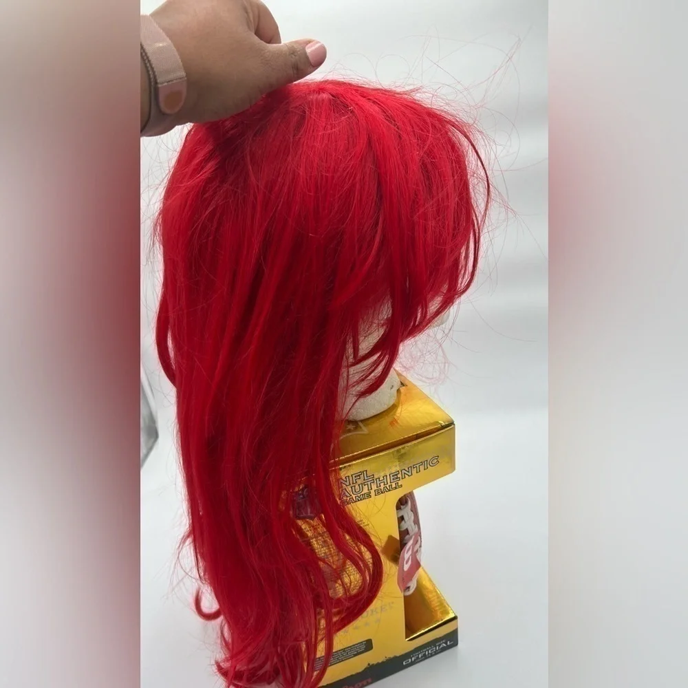 Red Anime Style Wig Long Synthetic Hair